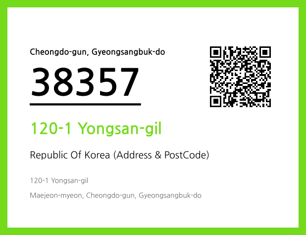 Address and Postal Code QR Code Image (CC BY 4.0)