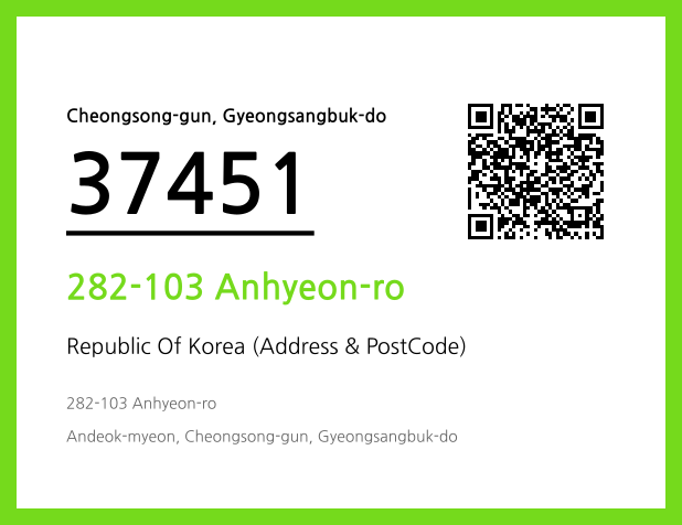 Address and Postal Code QR Code Image (CC BY 4.0)