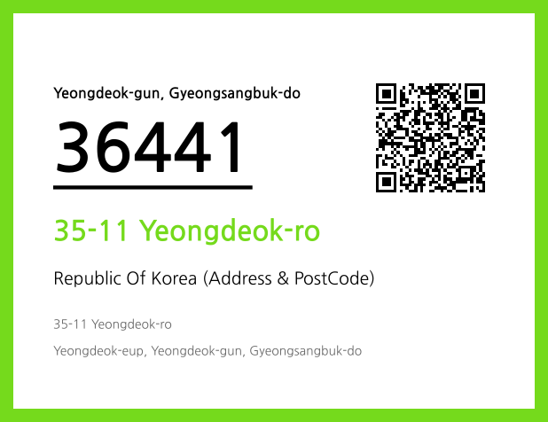 Address and Postal Code QR Code Image (CC BY 4.0)