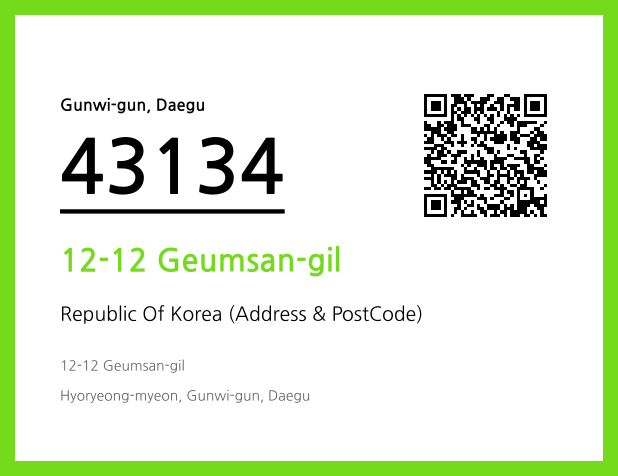 Address and Postal Code QR Code Image (CC BY 4.0)