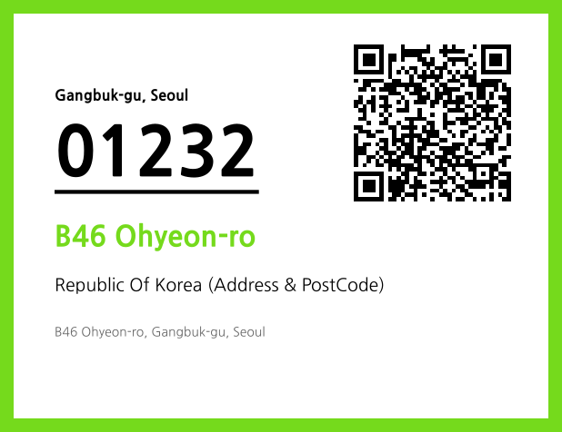 Address and Postal Code QR Code Image