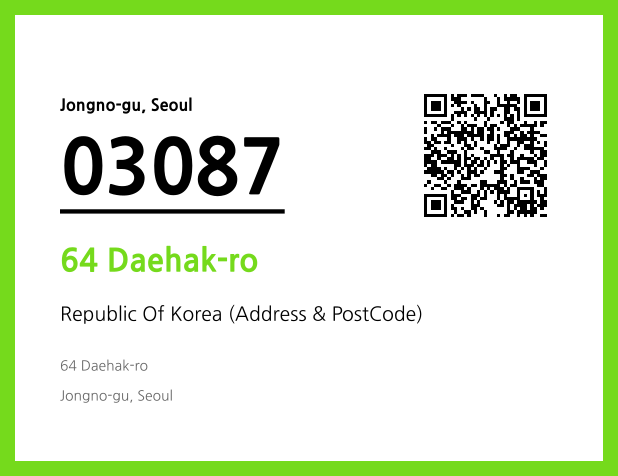 Address and Postal Code QR Code Image (CC BY 4.0)