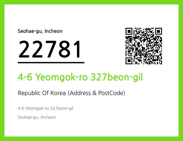 Address and Postal Code QR Code Image