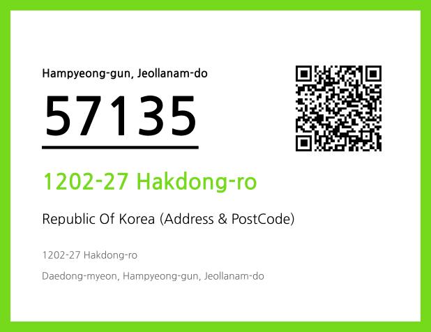 Address and Postal Code QR Code Image (CC BY 4.0)