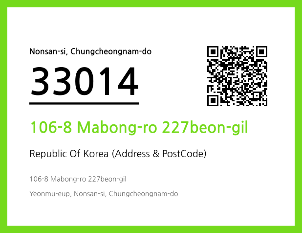 Address and Postal Code QR Code Image (CC BY 4.0)