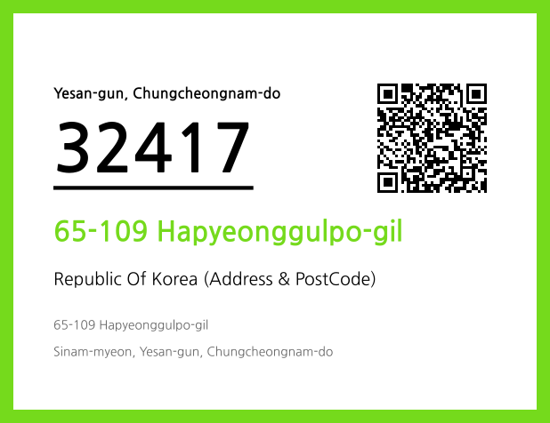 Address and Postal Code QR Code Image (CC BY 4.0)