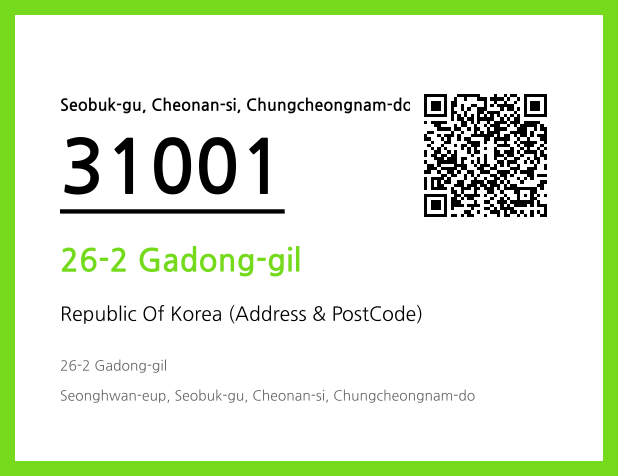Address and Postal Code QR Code Image (CC BY 4.0)