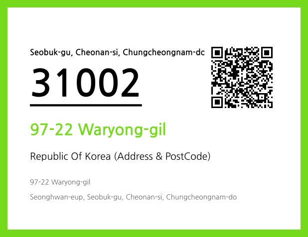 Address and Postal Code QR Code Image (CC BY 4.0)