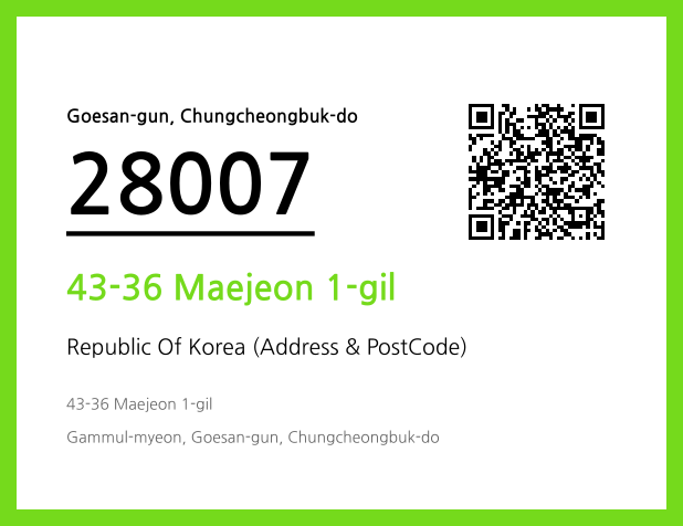 Address and Postal Code QR Code Image (CC BY 4.0)