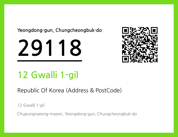 Address and Postal Code QR Code Image (CC BY 4.0)