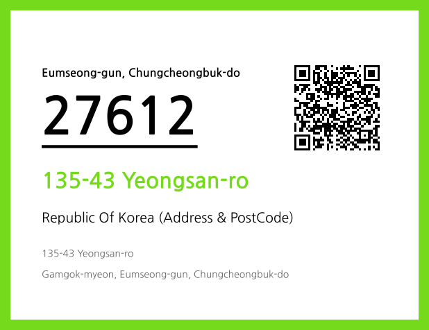 Address and Postal Code QR Code Image (CC BY 4.0)