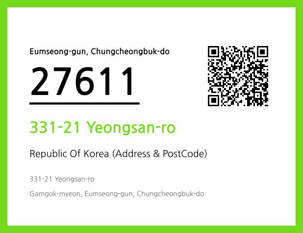 Address and Postal Code QR Code Image (CC BY 4.0)