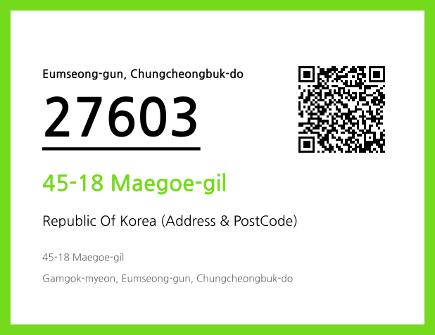 Address and Postal Code QR Code Image (CC BY 4.0)