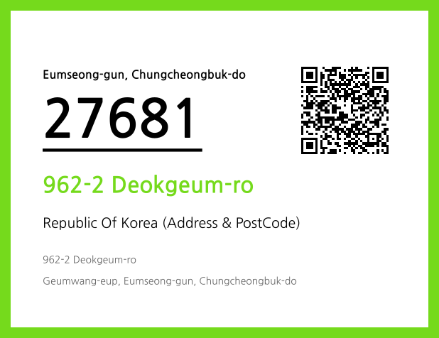 Address and Postal Code QR Code Image (CC BY 4.0)