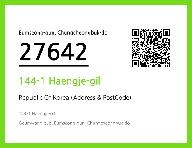 Address and Postal Code QR Code Image (CC BY 4.0)