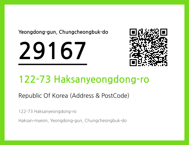 Address and Postal Code QR Code Image (CC BY 4.0)